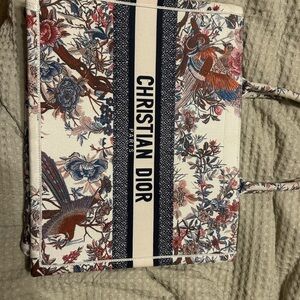 CD Inspired Floral Tote Bag